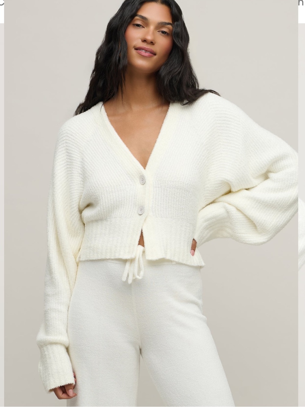 Barefoot Dreams CozyChic Lite® Cotton Ribbed Button Front Cardigan in Pearl